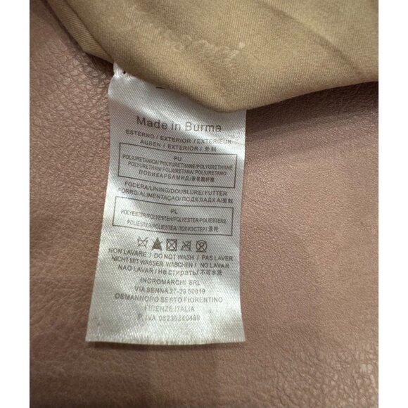 Gussaci Blush Nude Faux Leather Crossbody Handbag Gold Accents - Picture 5 of 5